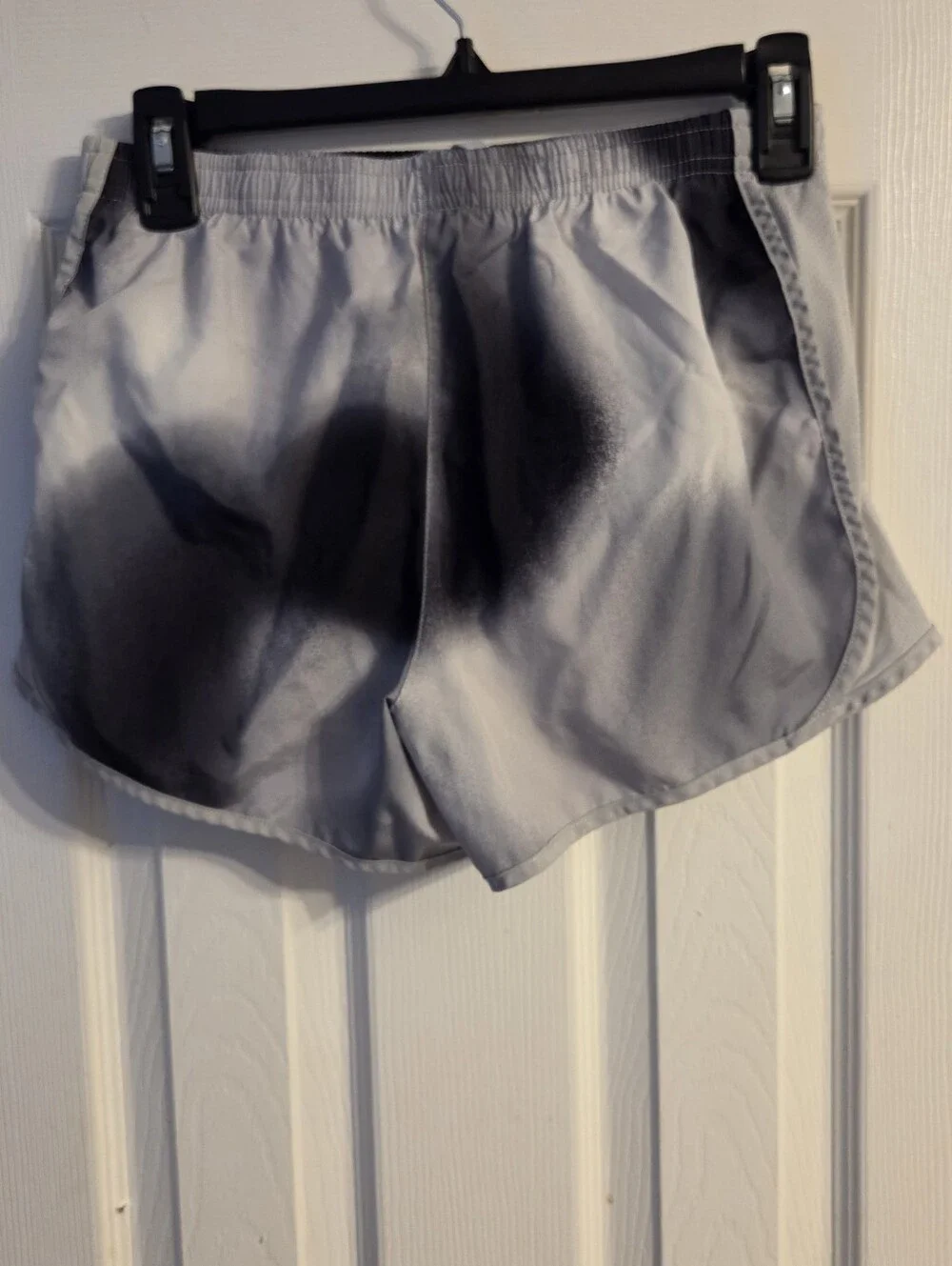 Athletic Works Girls Grey Black Tie Dye Running Shorts Size L 10-12 Plus Activew
